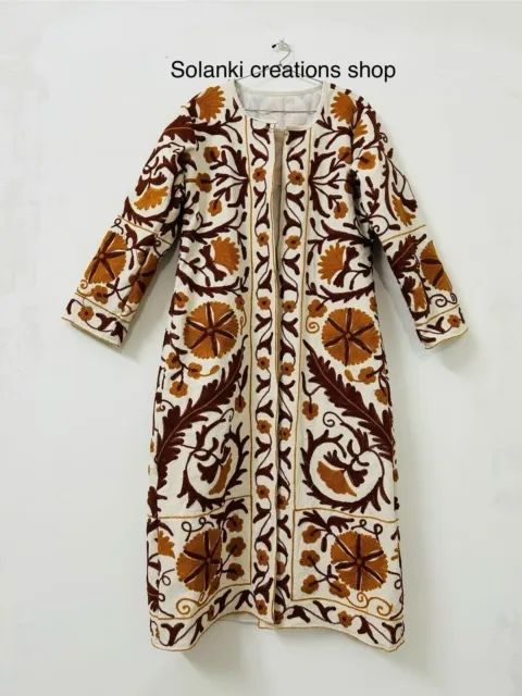 Suzani jacket, Indian Cotton embroidery jacket, embroidery coat, Kimono suzani