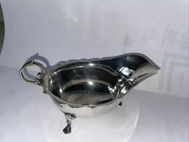 Vintage Solid Silver Sauce Boat, Barker Brothers Silver Ltd, Chester Mark 1920