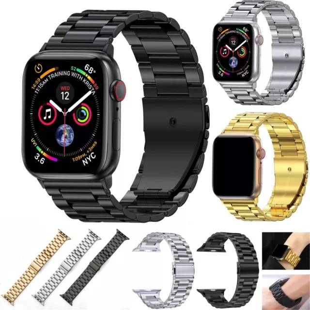 For Apple Watch Stainless Steel Strap Metal Bracelet Series 9 8 7 6 5 4 SE Ultra