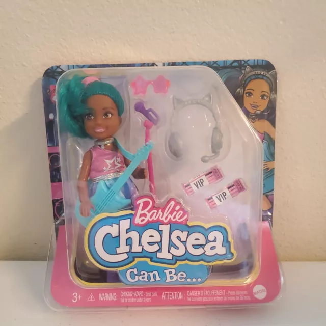Brand New Barbie Chelsea Can Be Playset Pop Star Blue Hair/Cake Topper