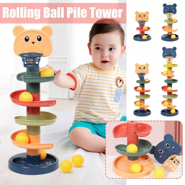 Ball Drop Roll Swirling Tower Childern Educational Preschool Spin Track Toy,