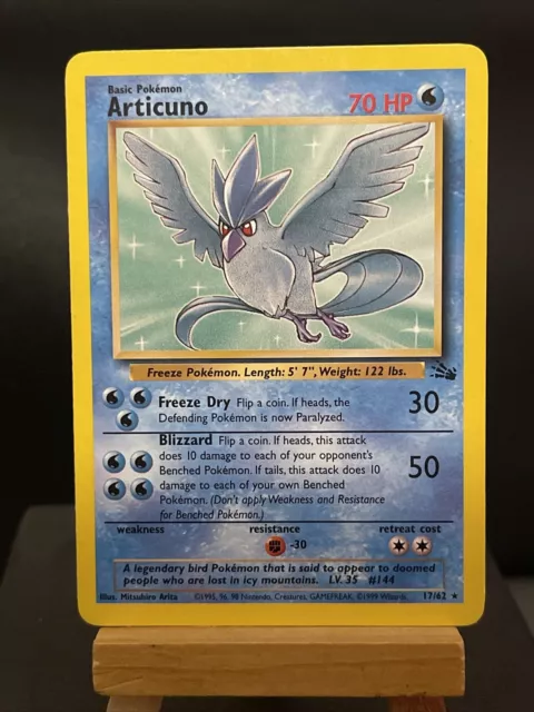 Pokemon Card Articuno 17/62 Non Holo Rare Fossil Set WOTC Light Play