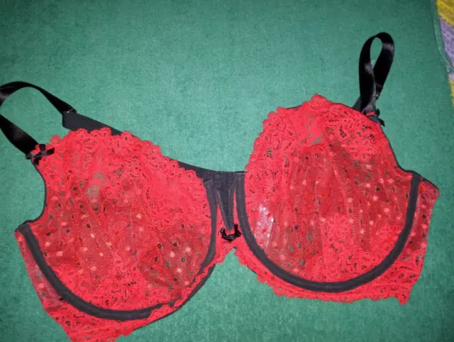 RED LACE CORSET Bra With Matching Underwear ,Buster ,By Lovers Lane Size  $32.99 - PicClick