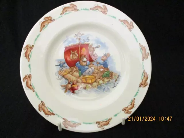 Royal Doulton Bunnykins Child's Plate - "Sailing" - Vgc