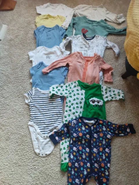 baby boy clothes 3-6 months bundle 6x sleepsuit 6x bodysuit