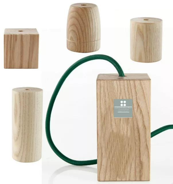 Porta lampade Portalampade E27 in legno verniciabile per Lampadari Soffitto Led
