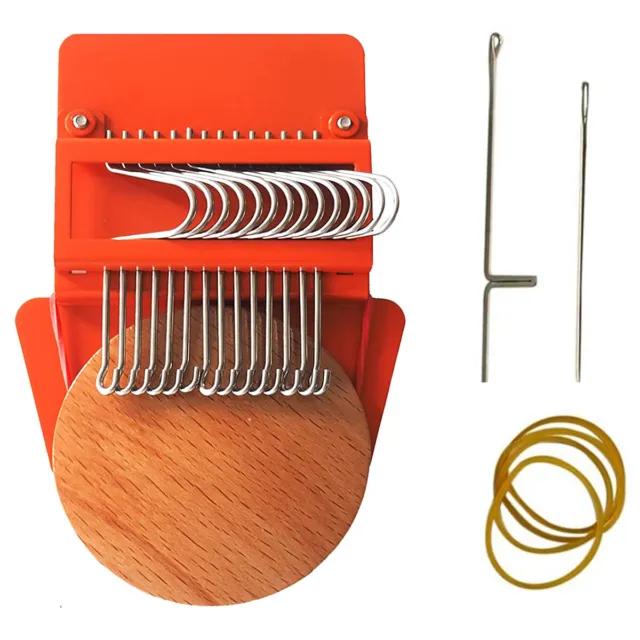 Small Weaving Loom Kit Mini Darning Loom with 5 Rubber Bands Speed Weave FT