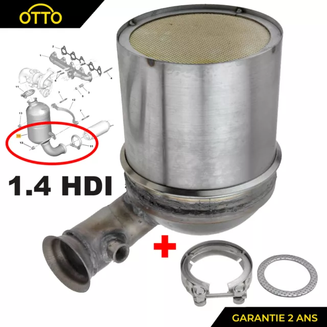 Catalyseur Filtre à Particules DPF Diesel pour C3 DS3 2008 206+ 207 208 1.4 HDI