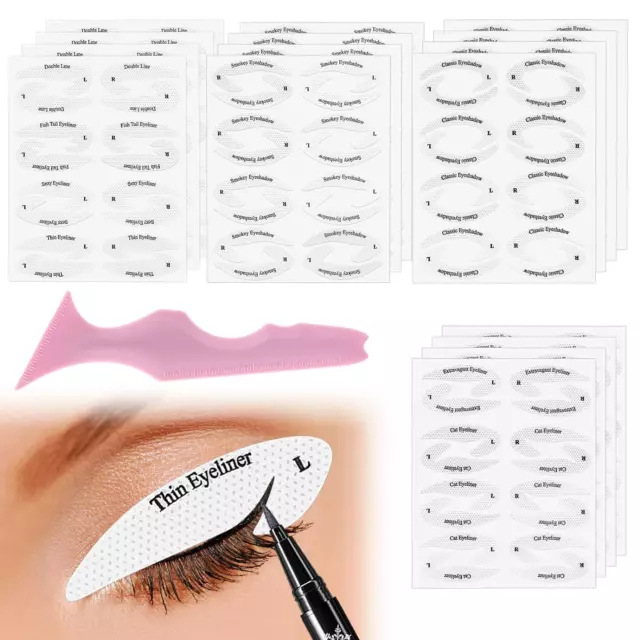 Silikon-Eyeliner-Schablonen, Lidschatten Schablone Set Mit 16 Blätter Augen Make