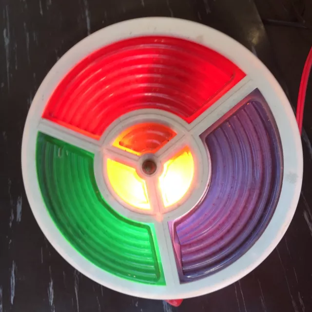 Vtg Working Christmas Tree Rotating Color Wheel Light 120V