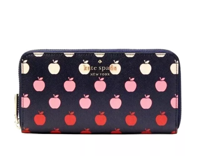 Kate Spade Staci Large Continental Wallet Orchard Degrade Print Blue Multi K8296