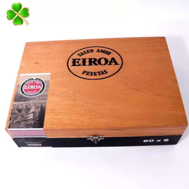 Eiroa CBT Maduro 60 x 6 Empty Wood Cigar Box 9.75" x 7" x 2.5"