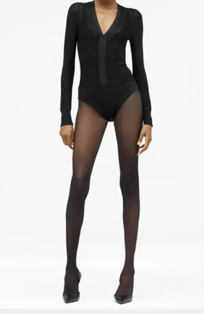 ZARA LACE SEMI Sheer Bodysuit Black Long Sleeves Size M Medium 4661/028 New  £49.95 - PicClick UK