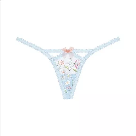 For Love And Lemons Garden Embroidery Thong Panty XS NEW 2