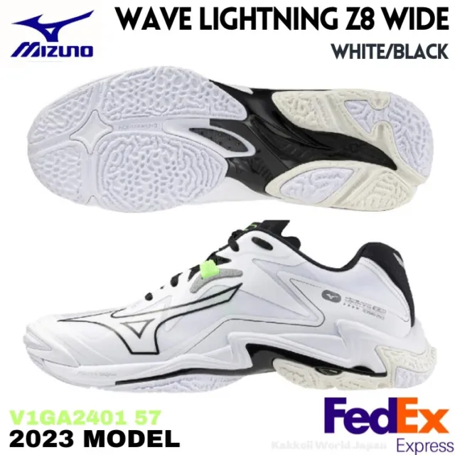 MIZUNO Volleyball Shoes WAVE LIGHTNING Z8 WIDE V1GA2401 57 White/Black NEW!!