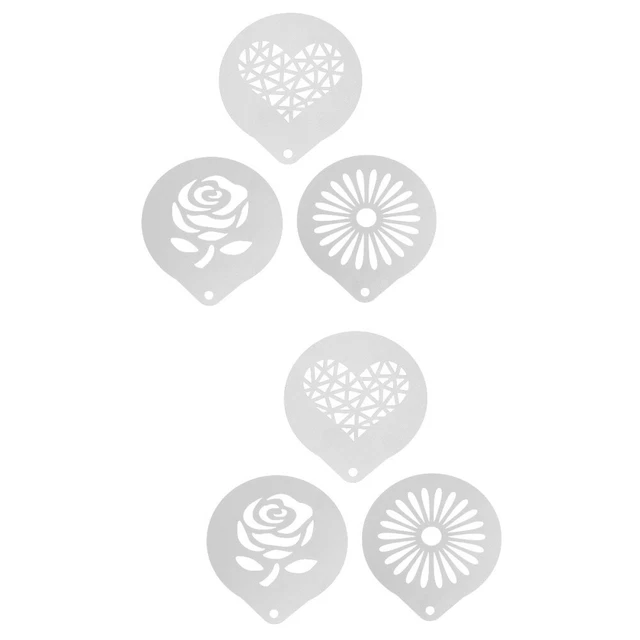 6 pz modelli latte caffè modelli cappuccino stencil per ghiaccio