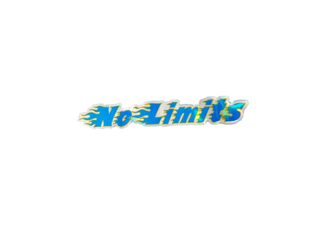 Sticker Adesivo 3D Scritta No Limits HQ, Blu