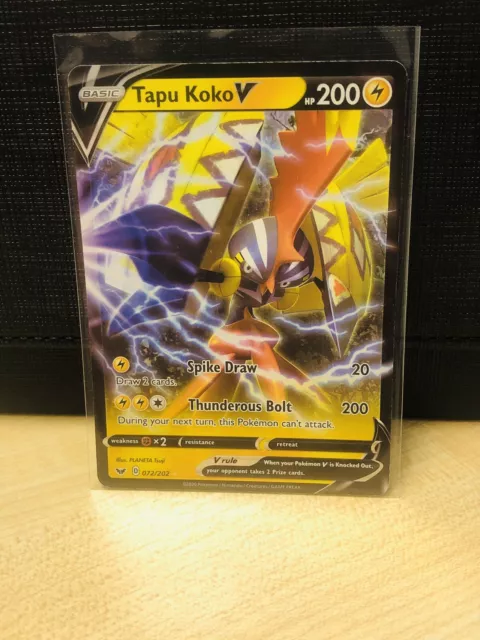 072/202 Tapu Koko V, Rare Holo V Card