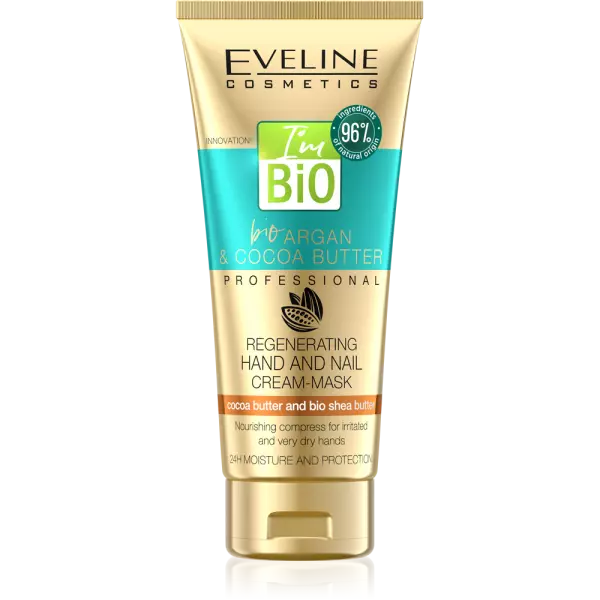 EVELINE BIO Argan & Kakaobutter Regenerierende Hand- und Nagelcreme-Maske, 100 .