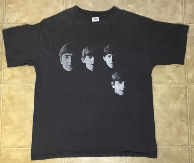 VTG 1992 The Beatles "Meet The Beatles" Fab Four USA Apple Black T-Shirt Mens XL
