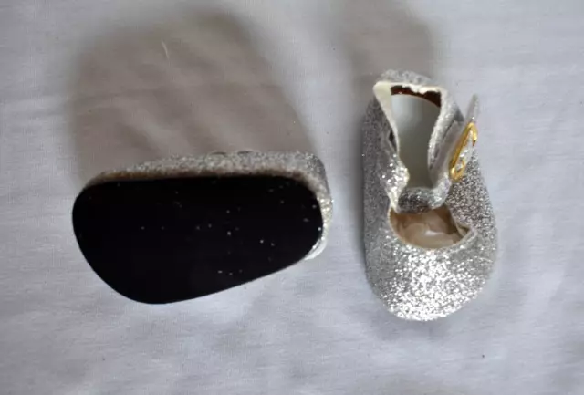 Silver Glitter Maryjane  Shoes Fit American Girl Dolls   New Generic