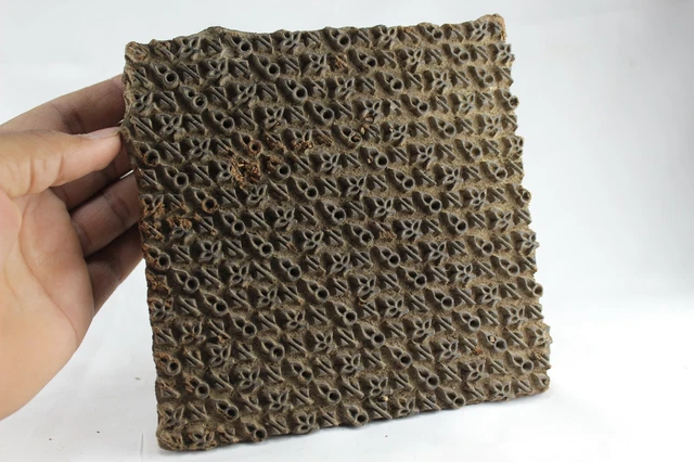 Wooden Printing Stamp Old Textile Hand Carved Indian Textile Floral Design