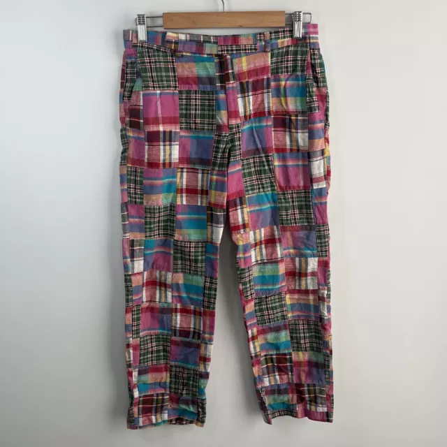 Vintage Women’s Plaid Madras Pants Size 6 80’s Retro Colorful Made In USA 28x26