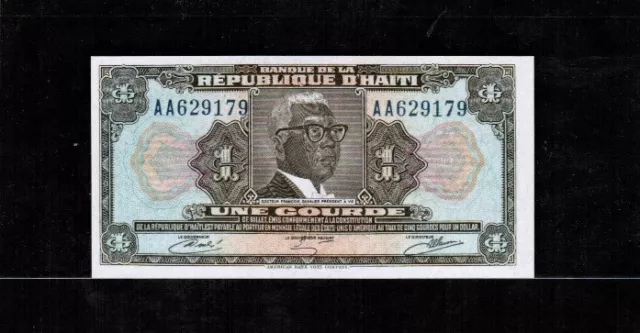 Haiti 1979 1 GOURDE TYVEK Gem UNC. SCARCE!
