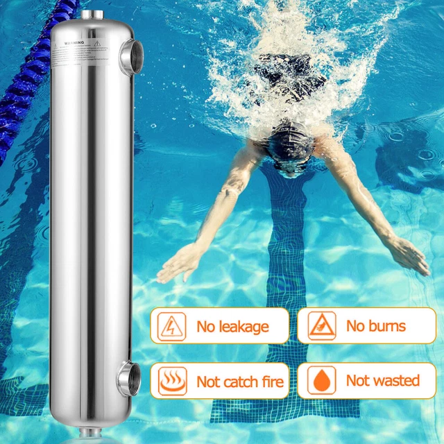 SHELL&TUBE HEAT EXCHANGER For Salt Water Swimming Pool 200 kBtu/hr 1