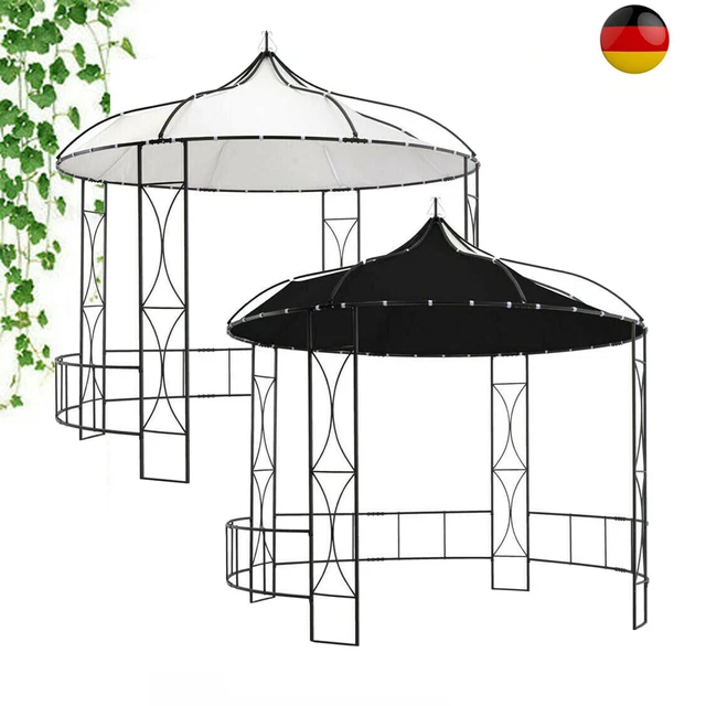 Pavillon Metall Gartenpavillon Partyzelt Festzelt 3x2,9m Rund Dach Wasserdicht