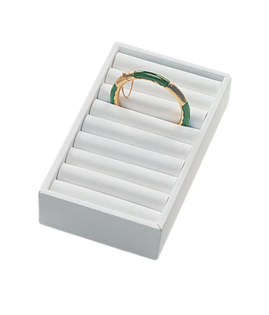 21 Section White Bracelet Tray with Velvet Inserts (21 Sections)