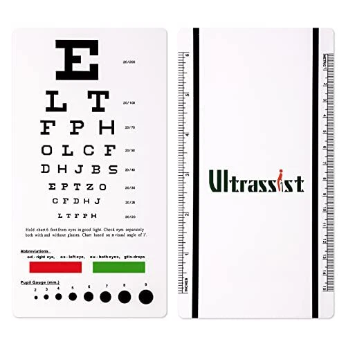 Snellen Eye Chart, Pocket Size Eye Testing Chart 6 Feet 3.9x7.3 in...
