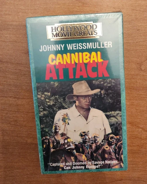 CANNIBAL ATTACK (VHS 1990) Johnny Weissmuller, Goodtimes Home Video