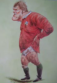 FRAN COTTON, ENGLAND RUGBY PRINT by JOHN IRELAND