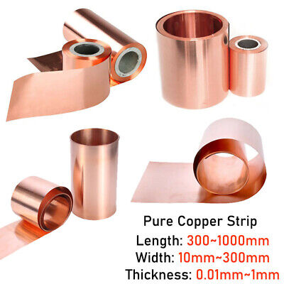 Pure Copper Sheet Plate 99.9% Cu 10~300x1000mm Metal Foil Panel Thick 0.01~1mm