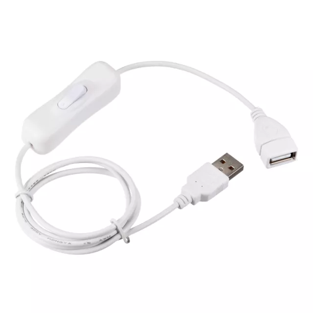 USB Câble ON/Off Interrupteur Mâle à Female 1M Blanc pour LED Bureau Bande Set2