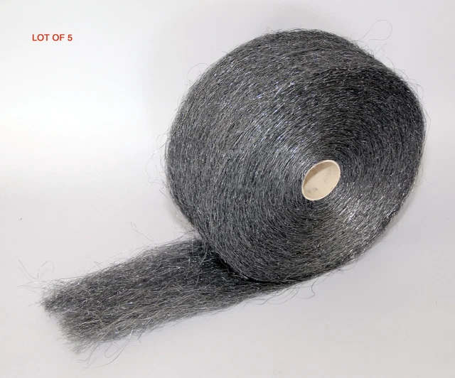 Box of 5 Elephant brand steel wool Extra Coarse grade #4 5 lb roll 4" x 125 ft