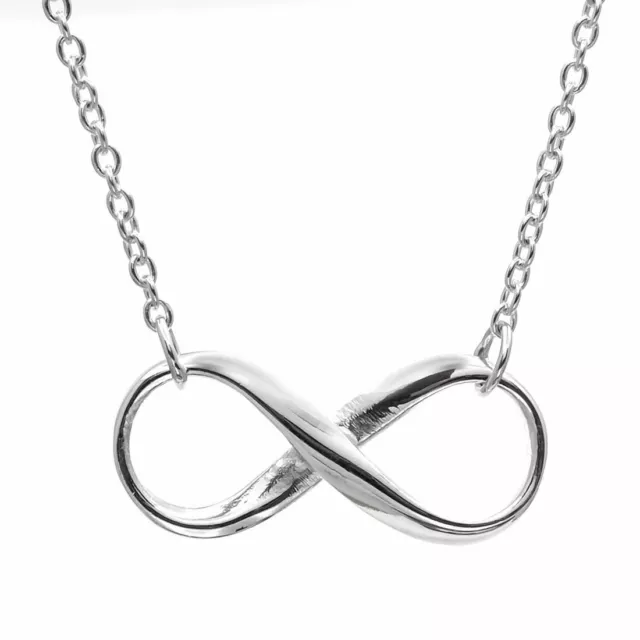 Pendant Necklace Sterling Silver 925 Minimalist Infinity Symbol Chain - Silverly