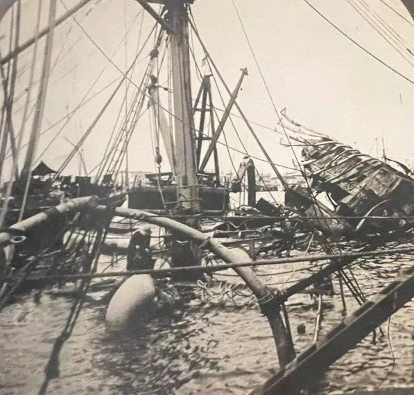 Wrecked Battleship Maine From Mine Explosion c1920s Keystone 9078 Stereoview SA2