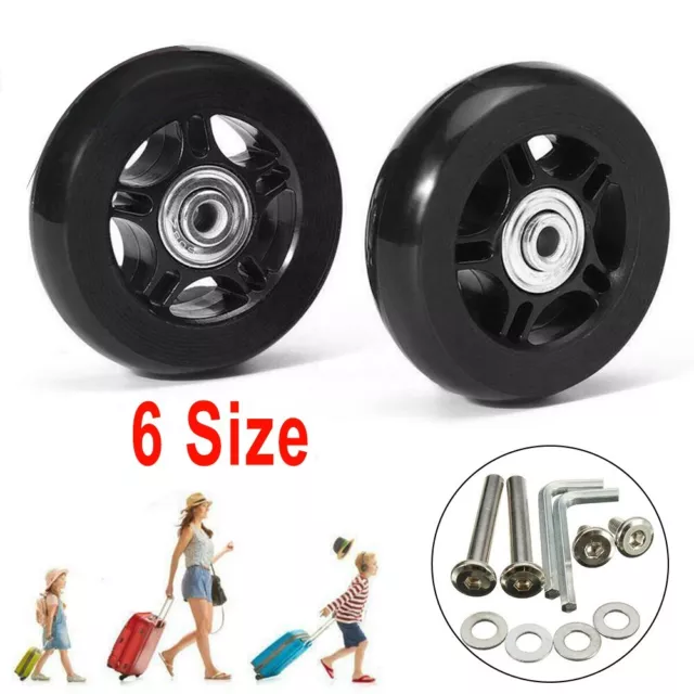 Suitcase Wheels Luggage Wheels Double Bearing Replacement With Screw Black