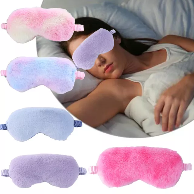 Máscara para ojos de felpa somníferos viajes relajar parche suave multicolor M §