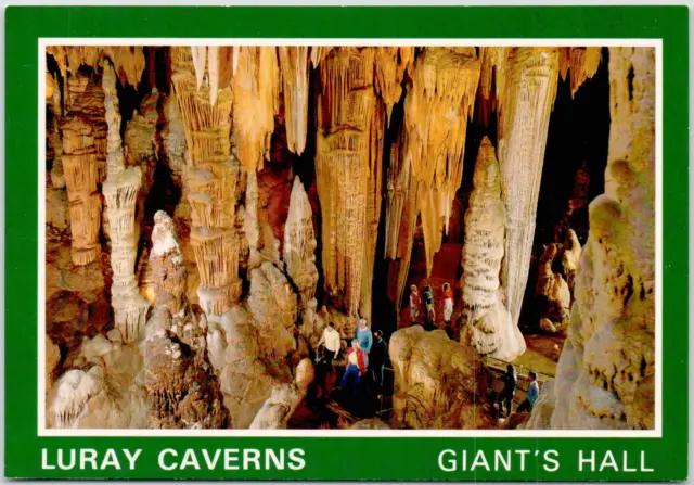 Luray Caverns Giants Hall Virginia Rock Formations Tour People Vintage Postcard