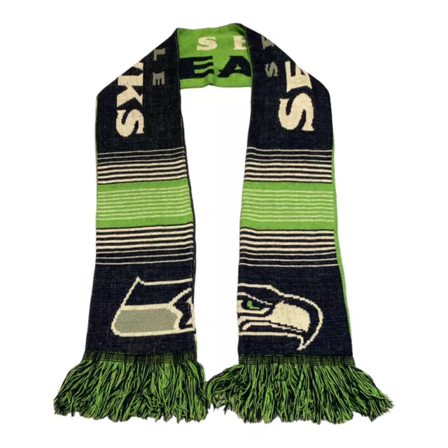 Foco Forever Collectibles Seattle Seahawks Football Scarf Blue Green Gray