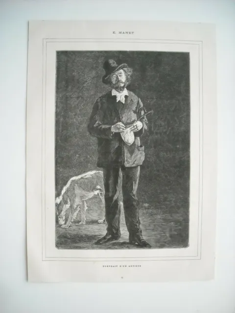 Gravure 1885. Portrait D’un Artiste. D’apres Un Tableau De M. Edouard Manet.....