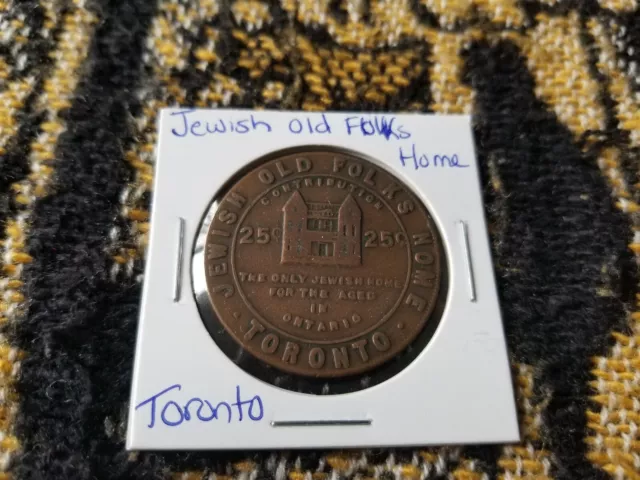 Jewish Old Folks Home - Toronto Ontario Canada - Good Luck Medallion