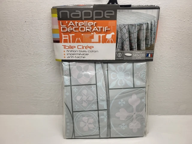 Nappe En Toile Cirée Rectangle 140x220 Cm - Pour 8 Couverts, Multicolore PVC, Neuf Sans étiquette