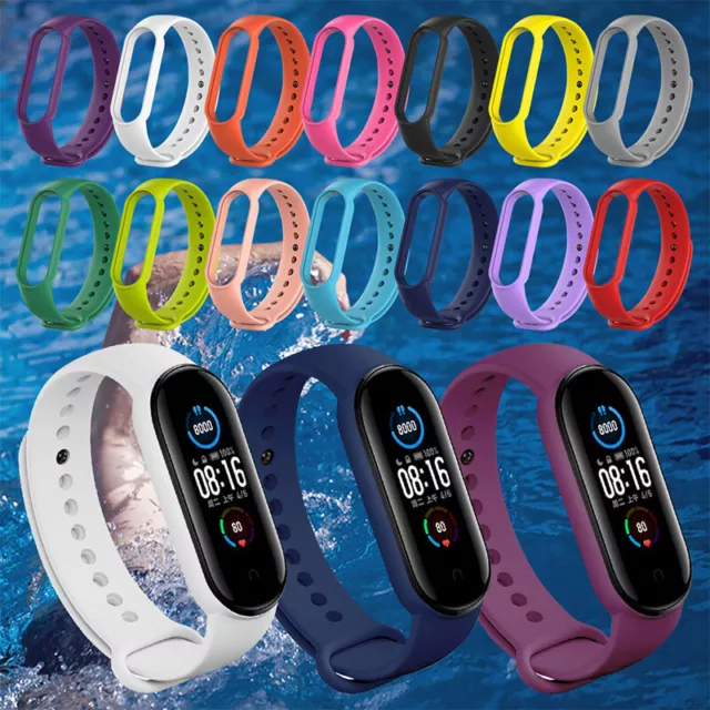 Per Xiaomi Mi Band 5 or 6 Silicone Sport Cinturino Orologio Impermeabi ☽