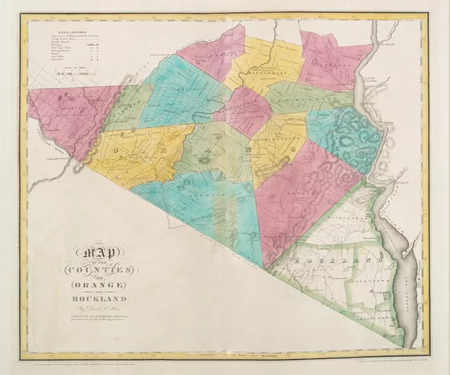 1829 Map of Orange and Rockland County New York