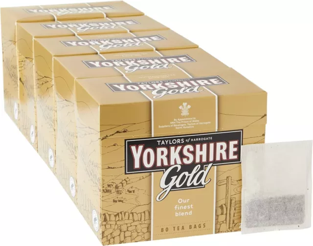 Yorkshire Tea Gold, 80 Tea Bags (Pack of 5, total 400 Teabags) 2