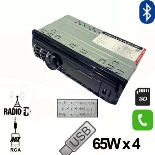 TrAdE Shop Traesio - Autoradio Stereo Auto Vivavoce Bluetooth Aux Mp3 Sd Usb 65wx4 Le 502 Luci Colori 51982286 - Foto 3